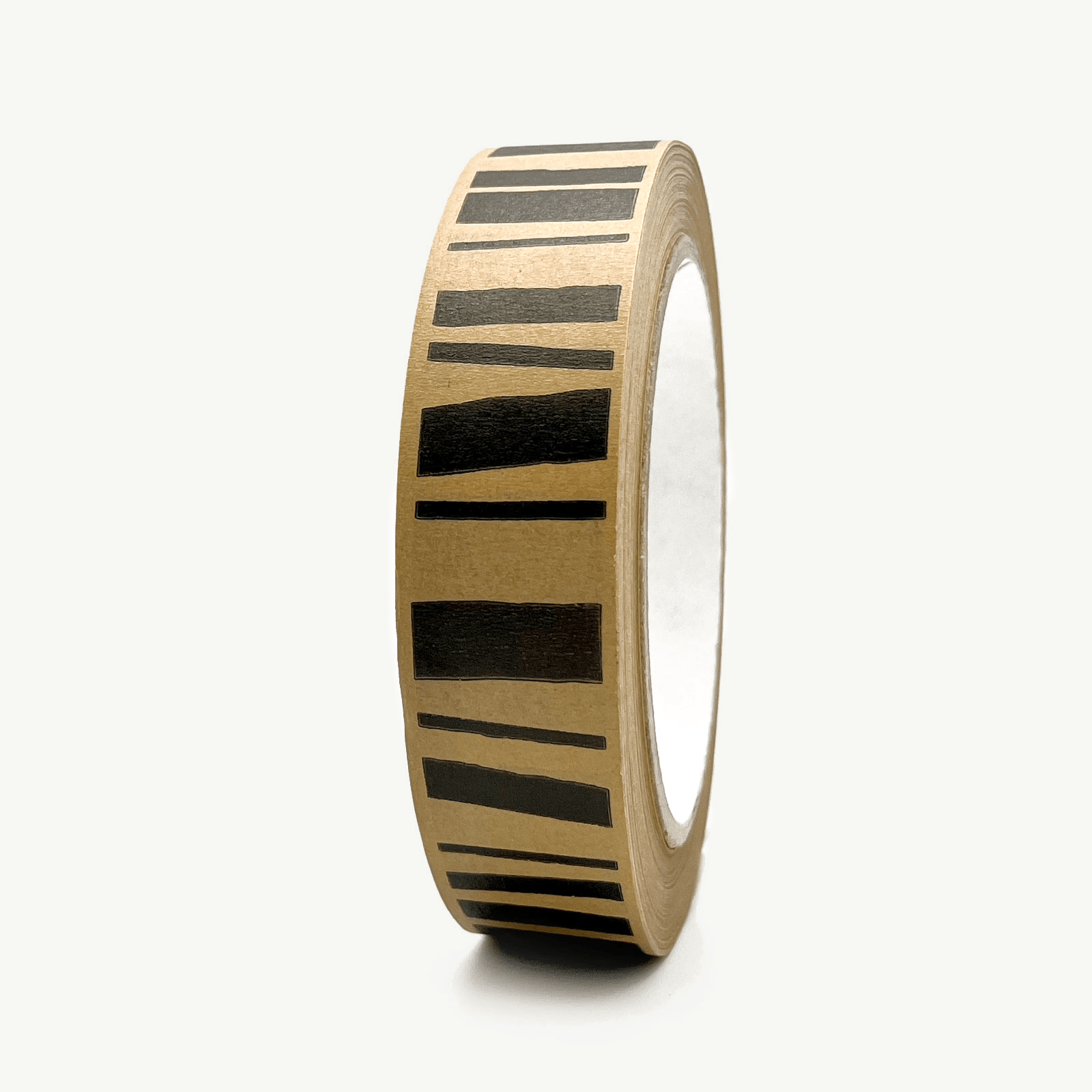 Stripe Paper Gift Wrap Tape, 25mm x 50m, Brown/Black
