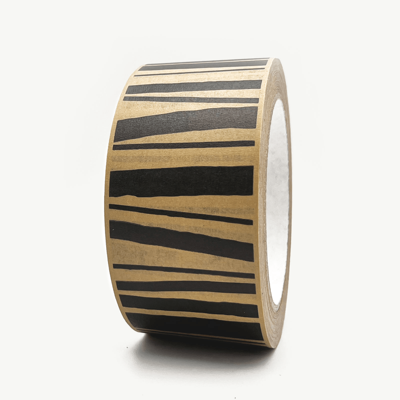 Stripe Paper Packing Tape, 50mm x 50m, Brown/Black