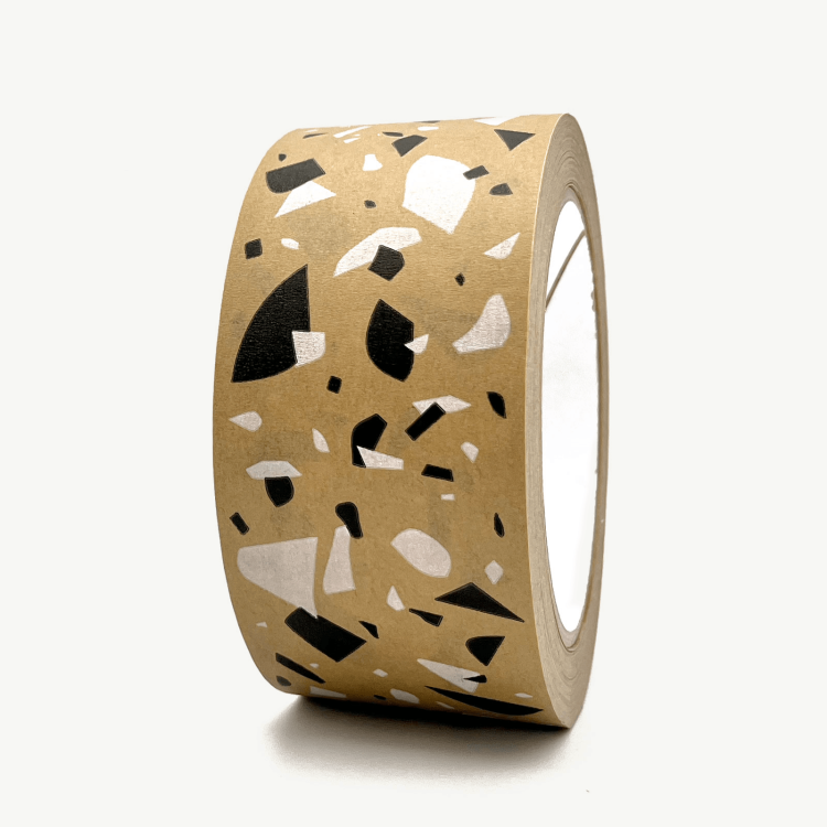 Terrazzo Paper Packing Tape, 50mm x 50m, Brown/Black/White