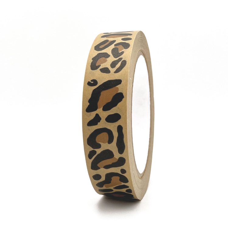 LEOPARD / Brown paper gift wrap tape [25mm]